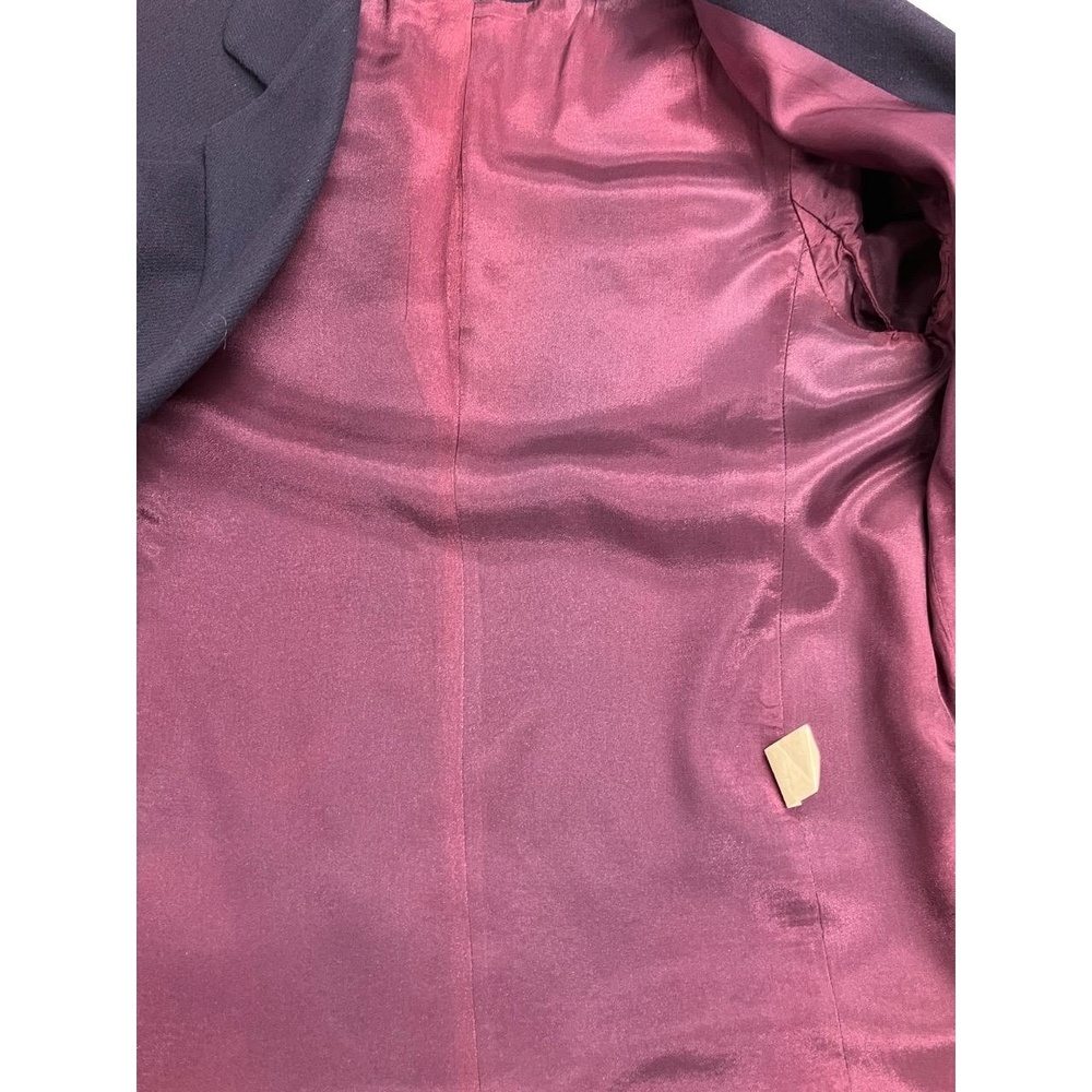 Vintage Dumas Petite Women's Purple Wool Blend Single Button Blazer 4 Petite - Picture 9 of 10